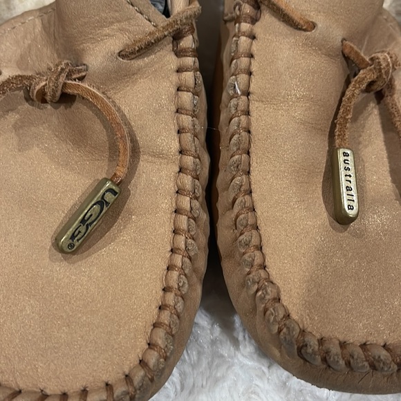 UGG Australia Tan Sheepskin Leather Driving Moccasin Seafoam Flats Size 5 in tan - Picture 12 of 12
